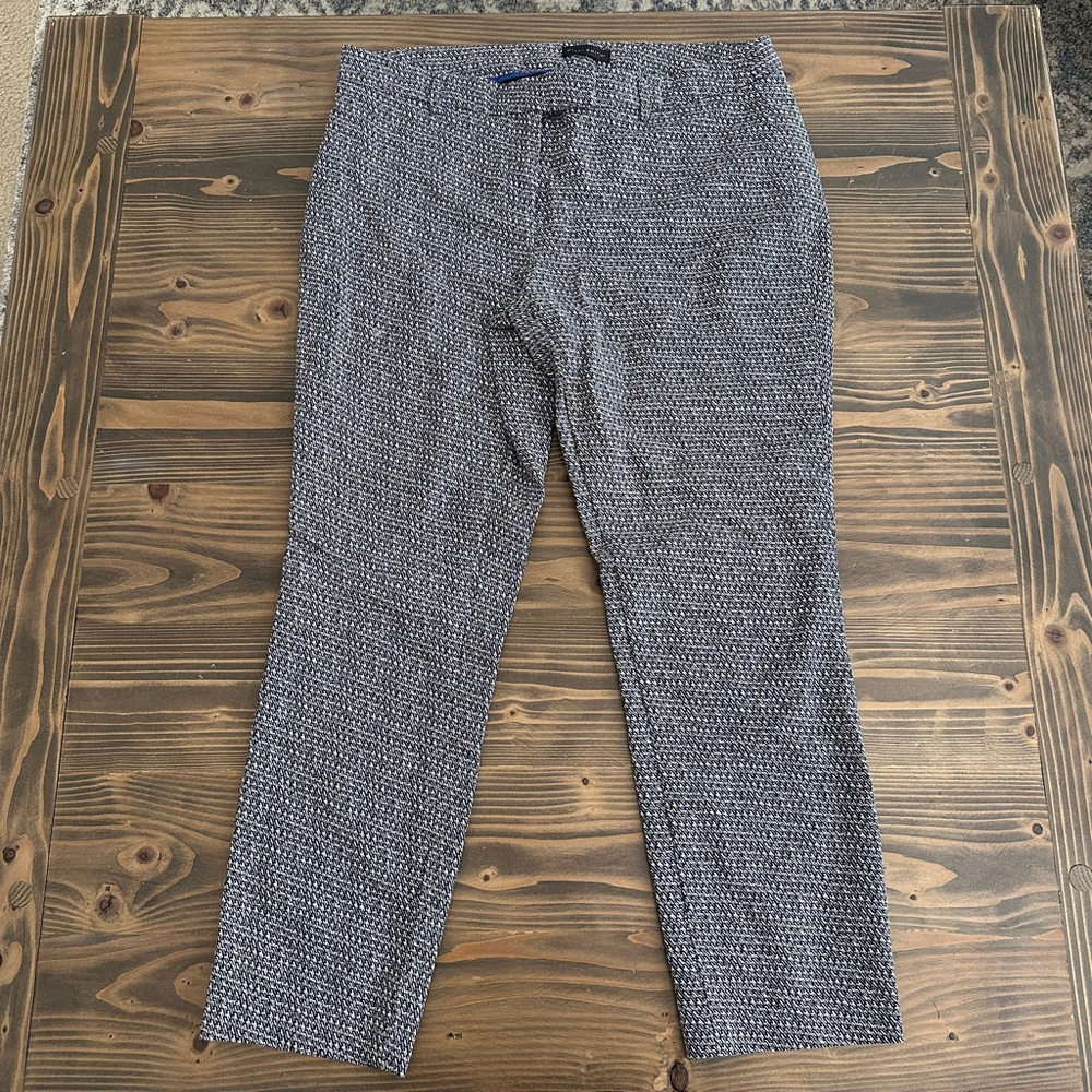 Willi Smith Black White Geometric Ankle Pants Women Size 10 Cropped